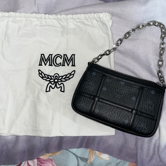 MCM Delmy Visetos Mini Logo Chain Shoulder Bag - Picture 7 of 7